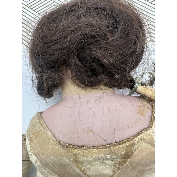 Antique German Leather Body Doll Armand Marseille Marked 370 24” Tall Read - Picture 8 of 11